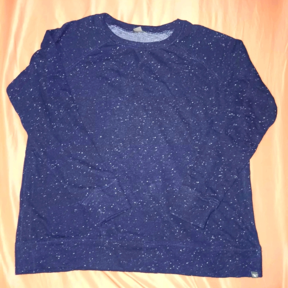 Eddie Bauer Women's Dark Blue Speckled Crewneck Pullover XL